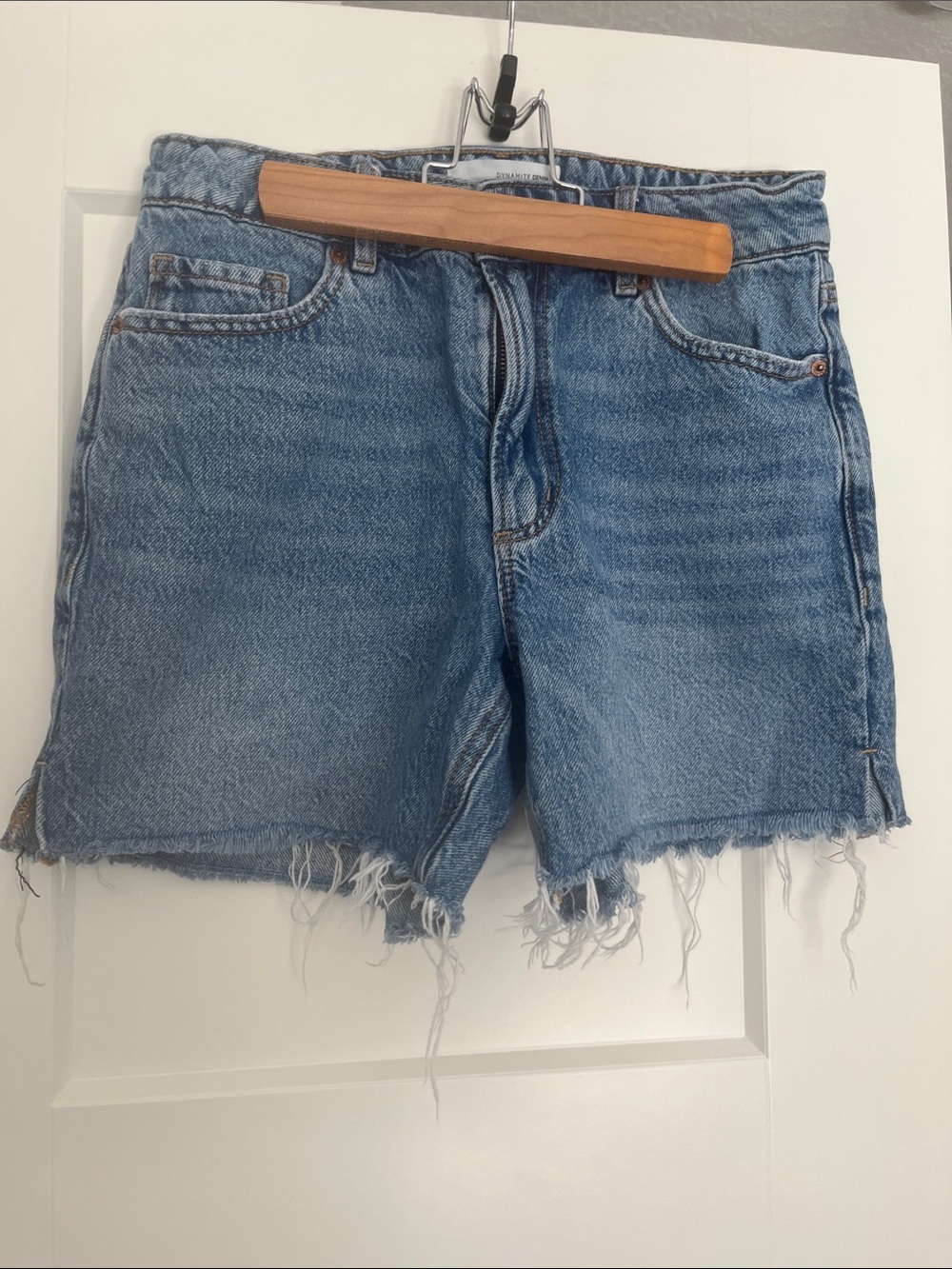 Dynamite Light Blue Distressed Denim Cutoff Shorts